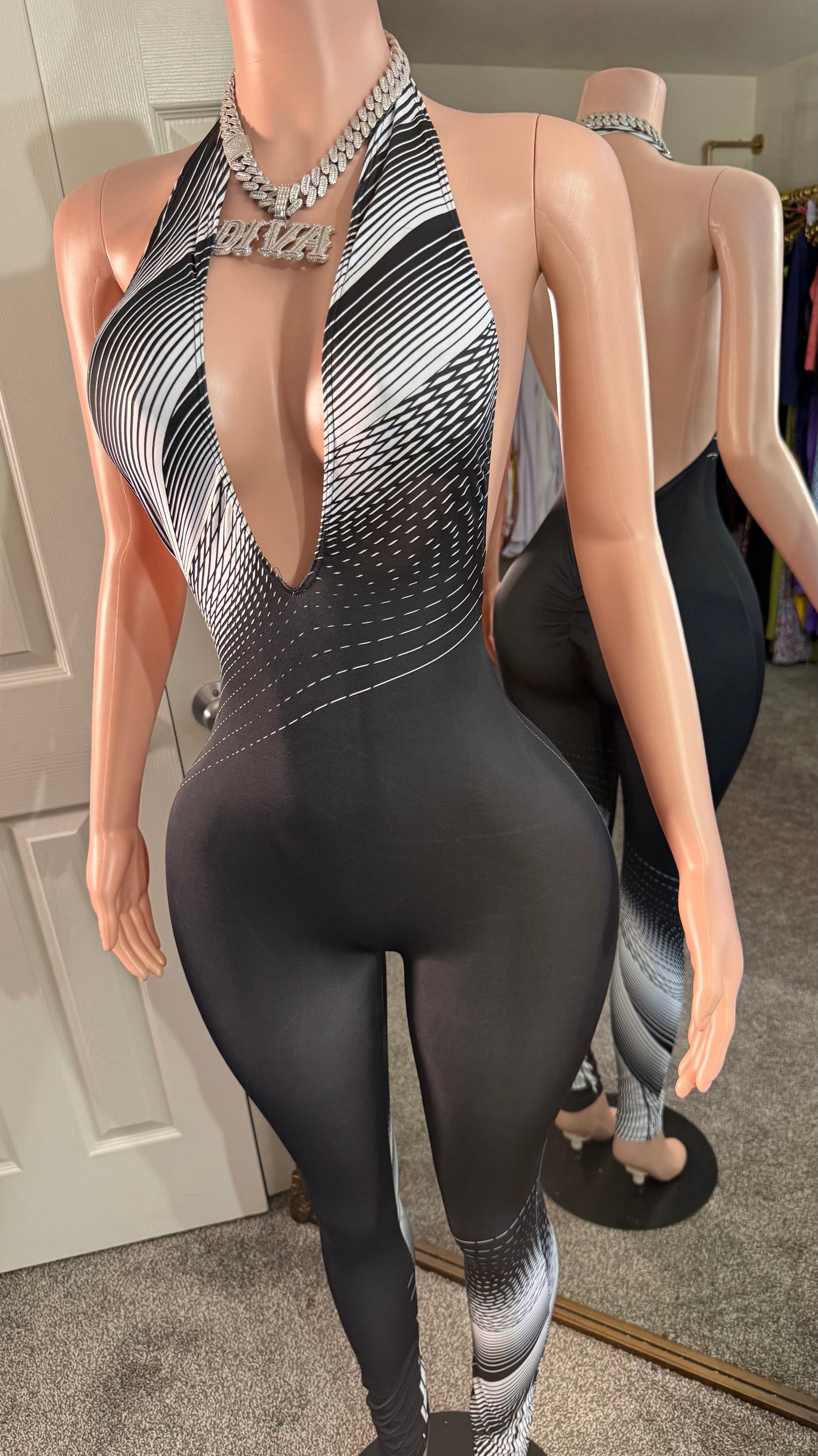 Cute Black & White Jumpsuit