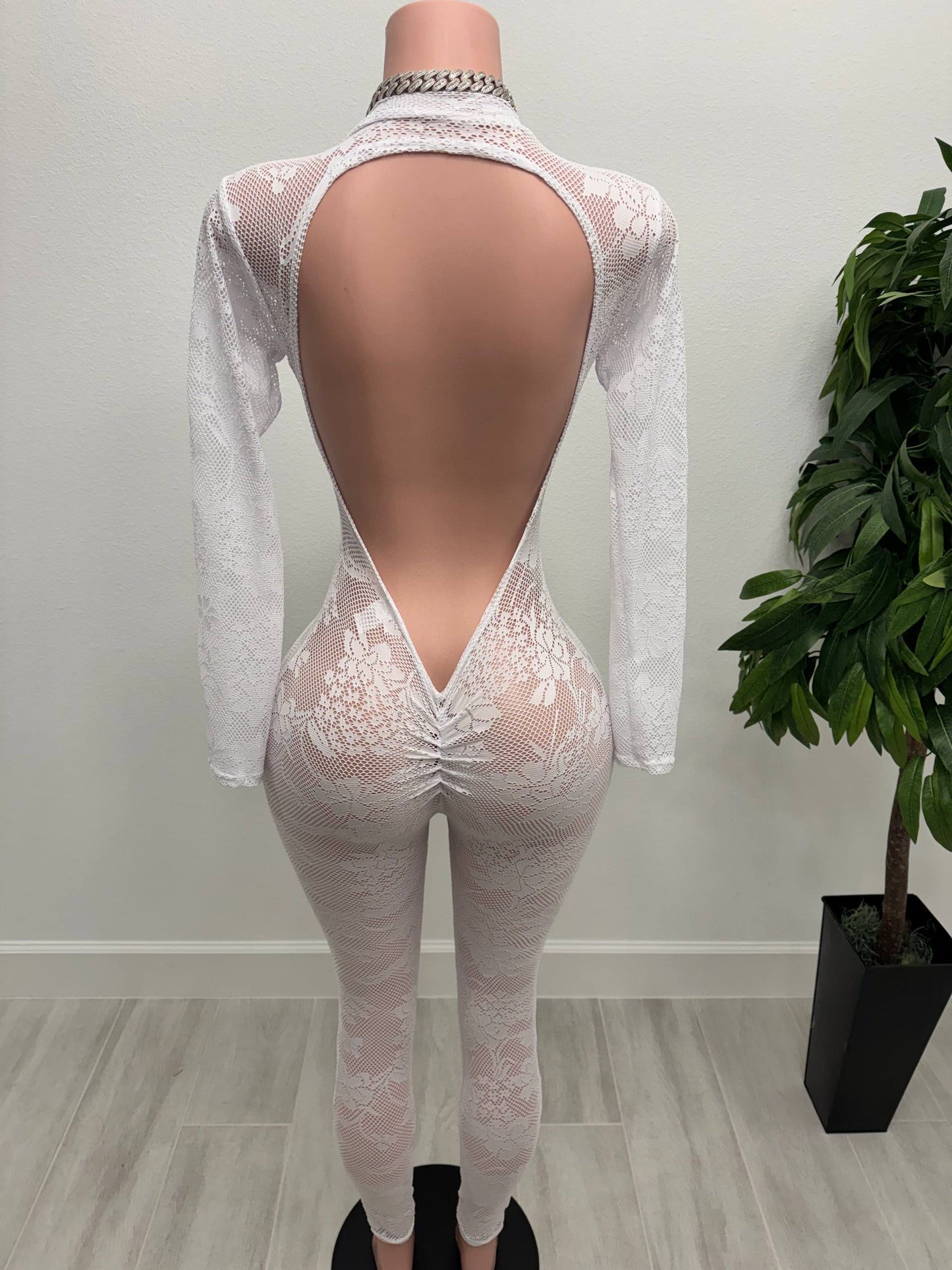 White Fantasy Cut-Out Jumpsuit