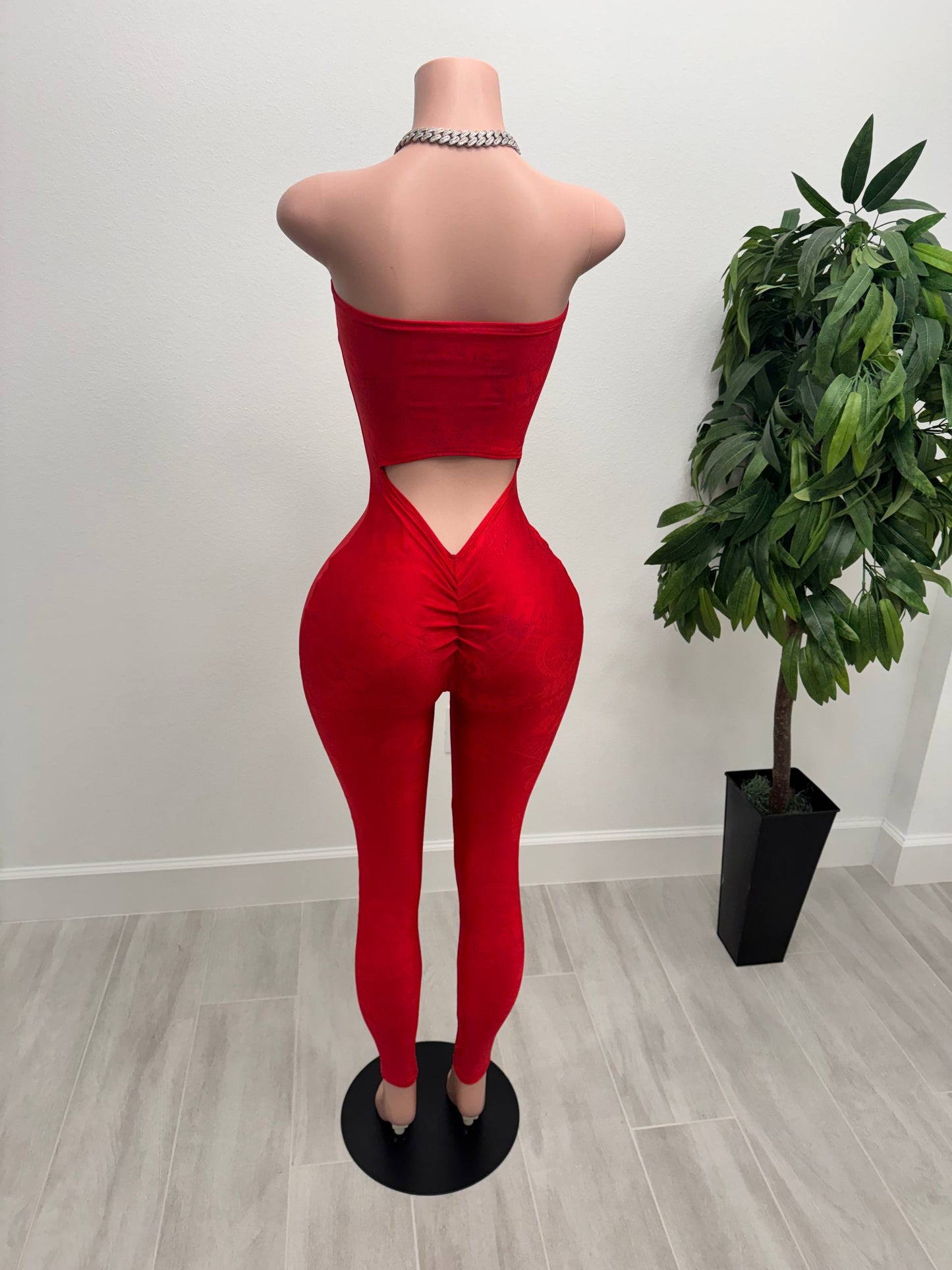Dangerously Red Cut Out Jumpsuit