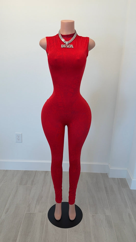 Cute Red Jumpsuit