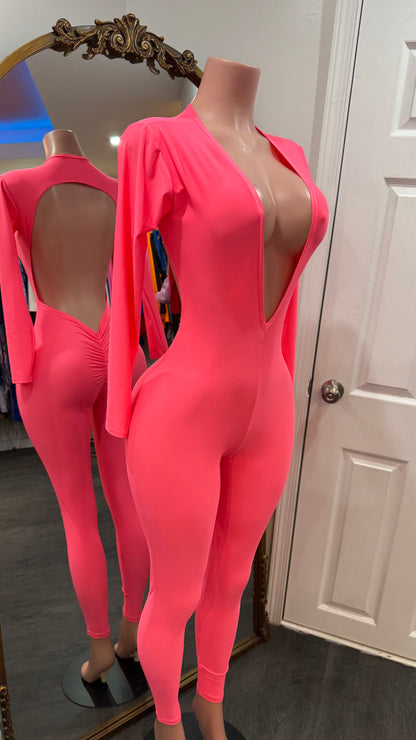 Neon Pink Jumpsuit