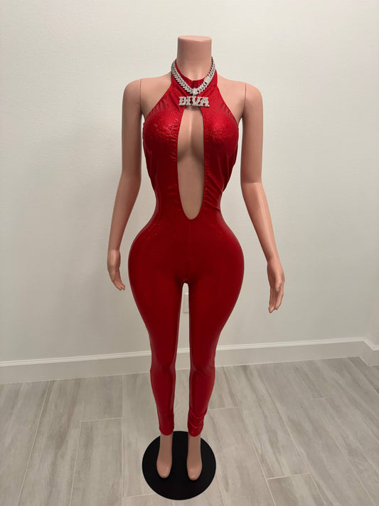 Red Diamond Glow Jumpsuit