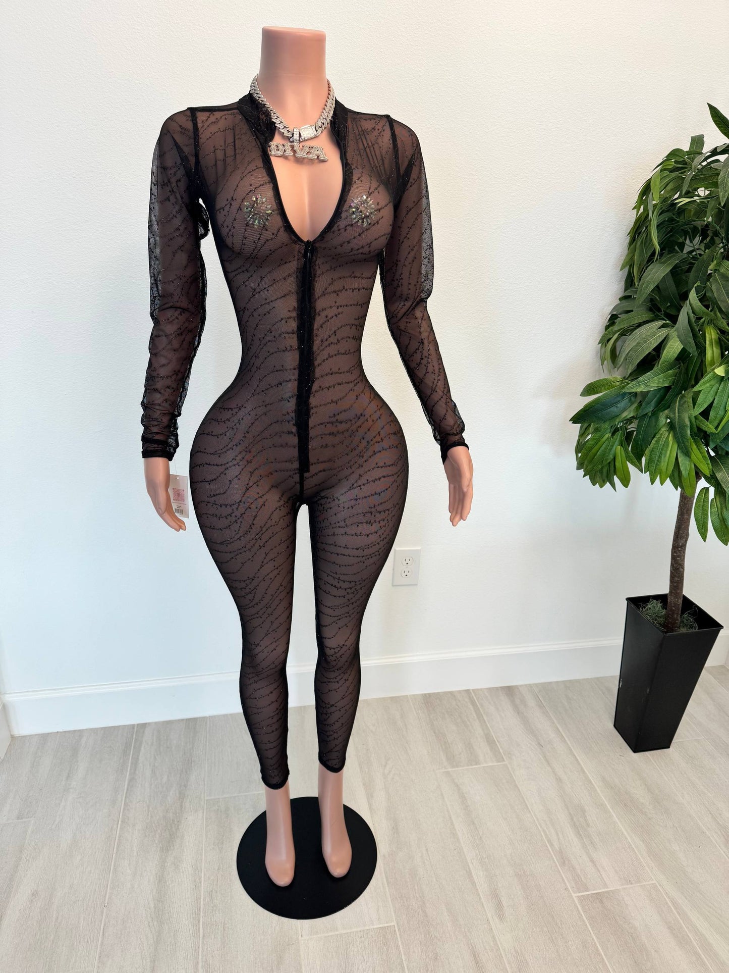 All Eyes On Me Glitter Jumpsuit