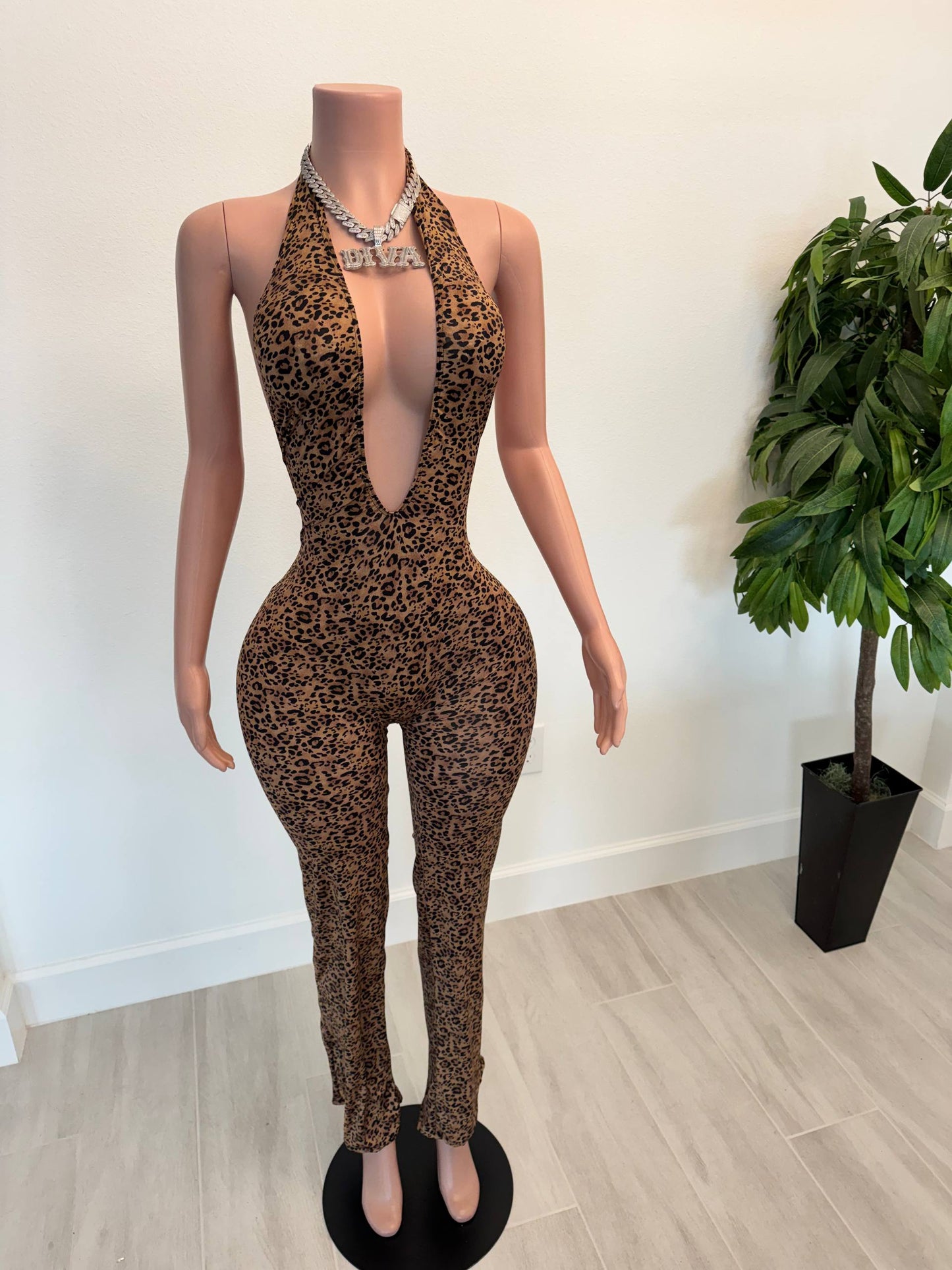 Savage GodDess Deep-V Jumpsuit