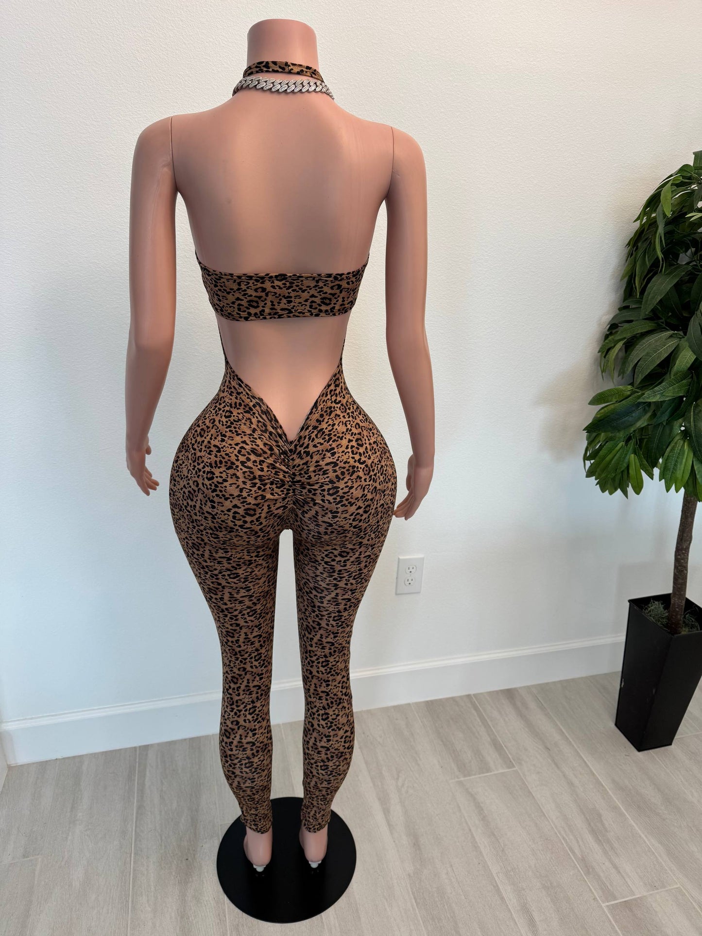 Cute Leopard Print Jumpsuit