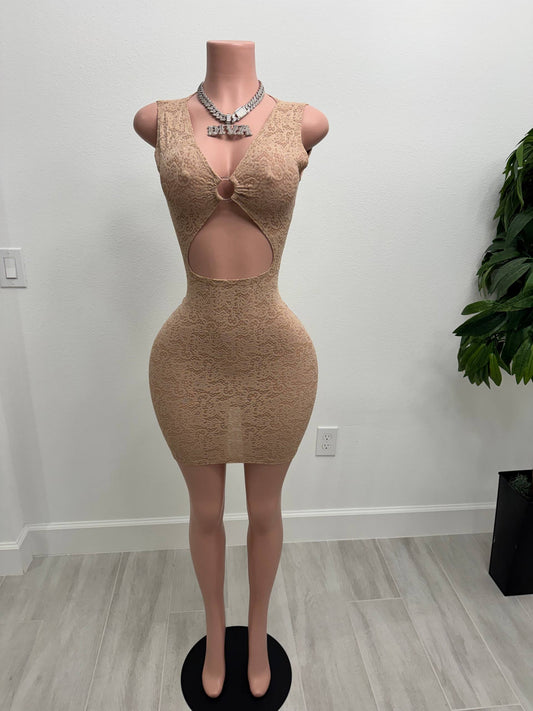 Golden Muse Cut-Out Mini Dress