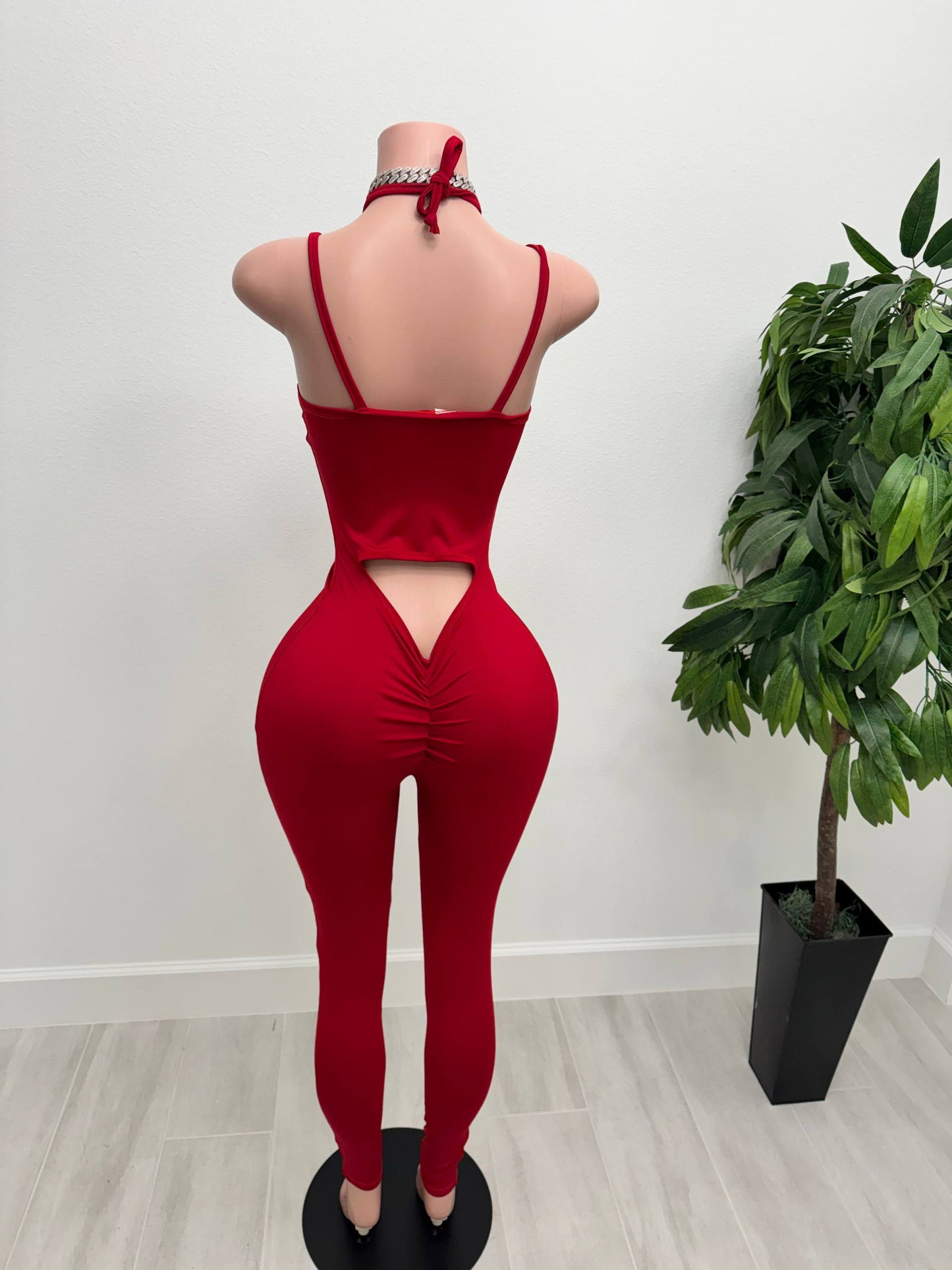 Red Seduction Strappy Jumpsuit