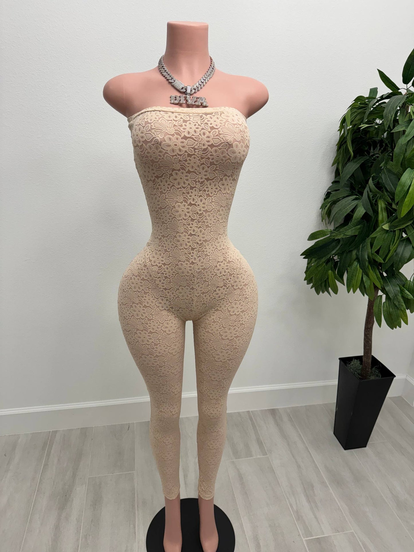 Ivory Lace Body Sculpt Jumpsui