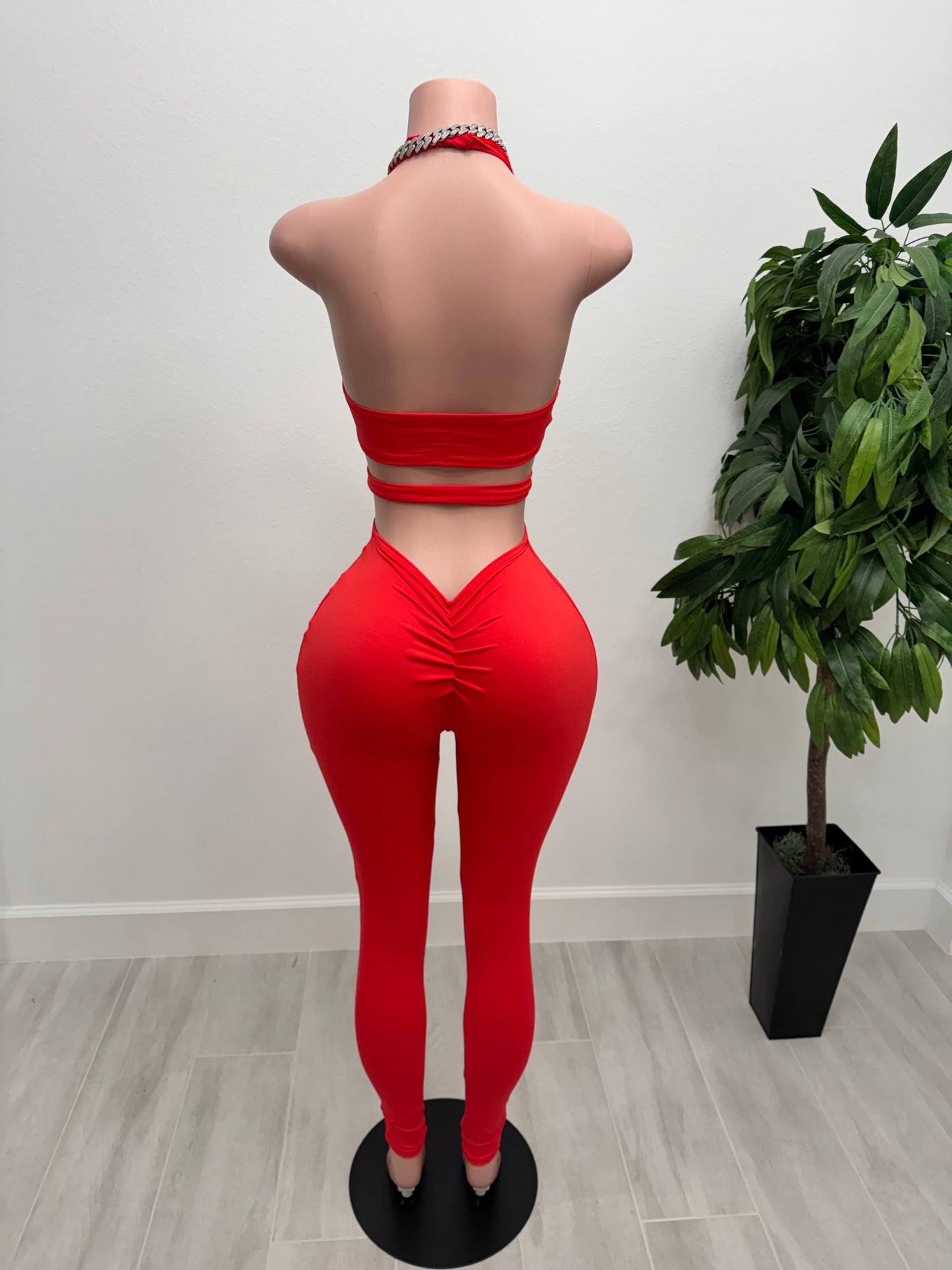 Red Inferno Chain-Link Jumpsuit