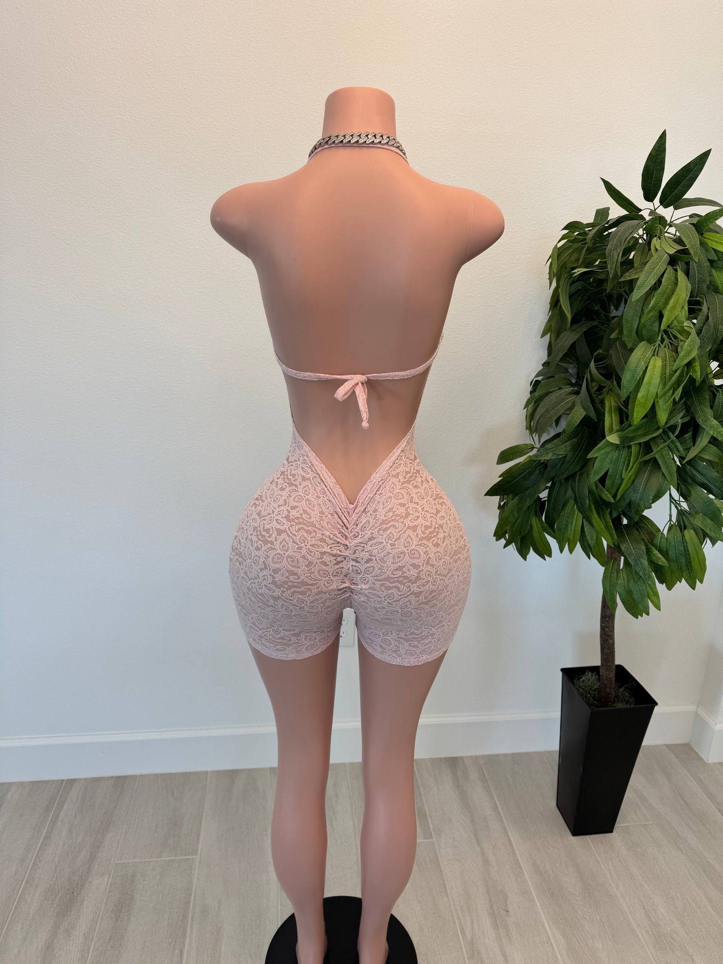 Lace Backless Romper”