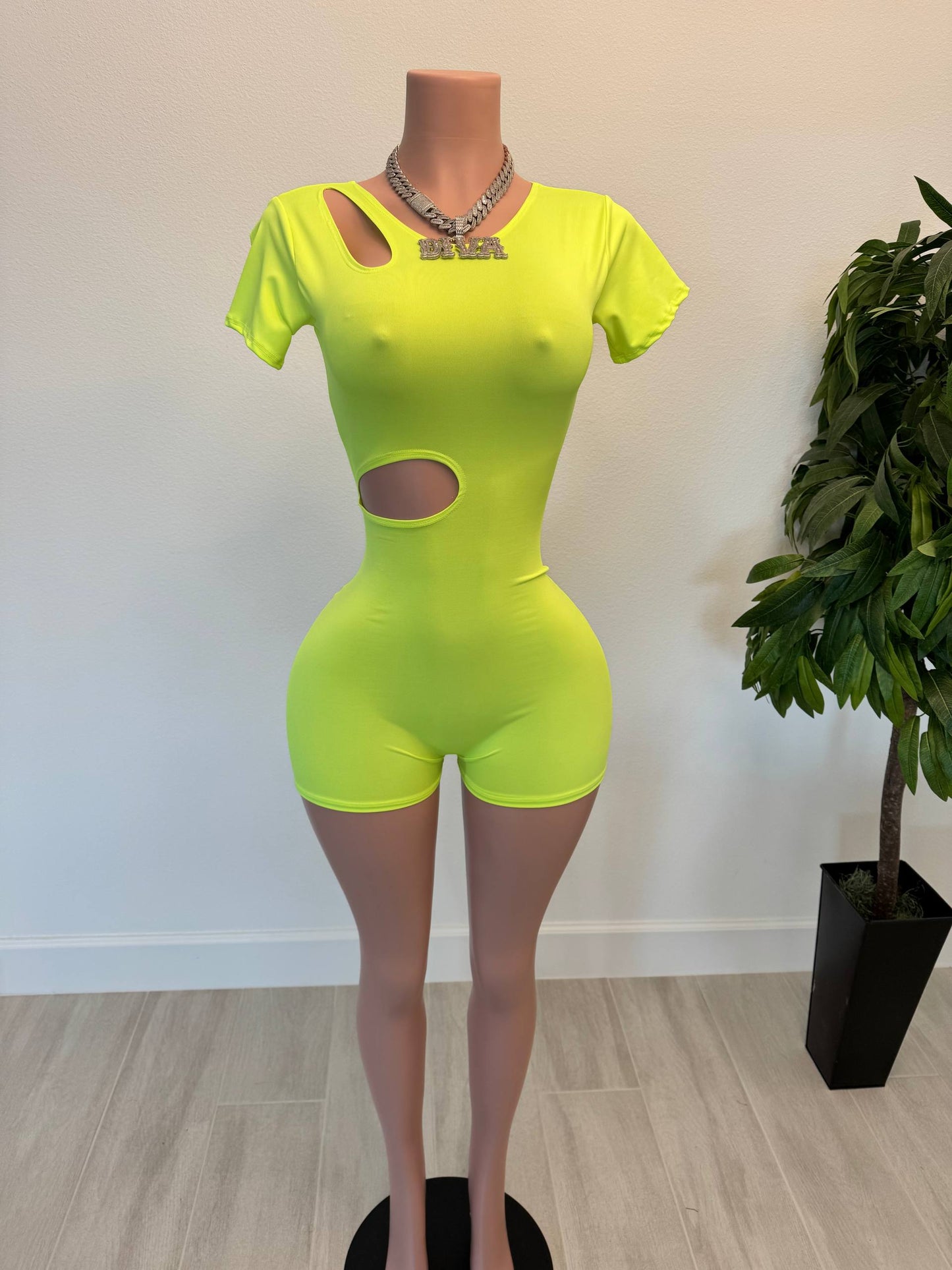Cute Neon Green Romper