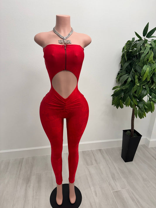 Dangerously Red Cut Out Jumpsuit