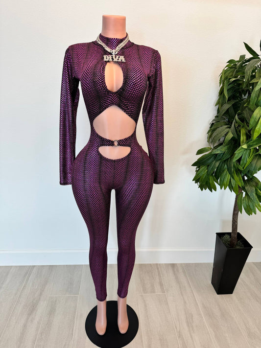 Cosmic Plum Jumpsuit