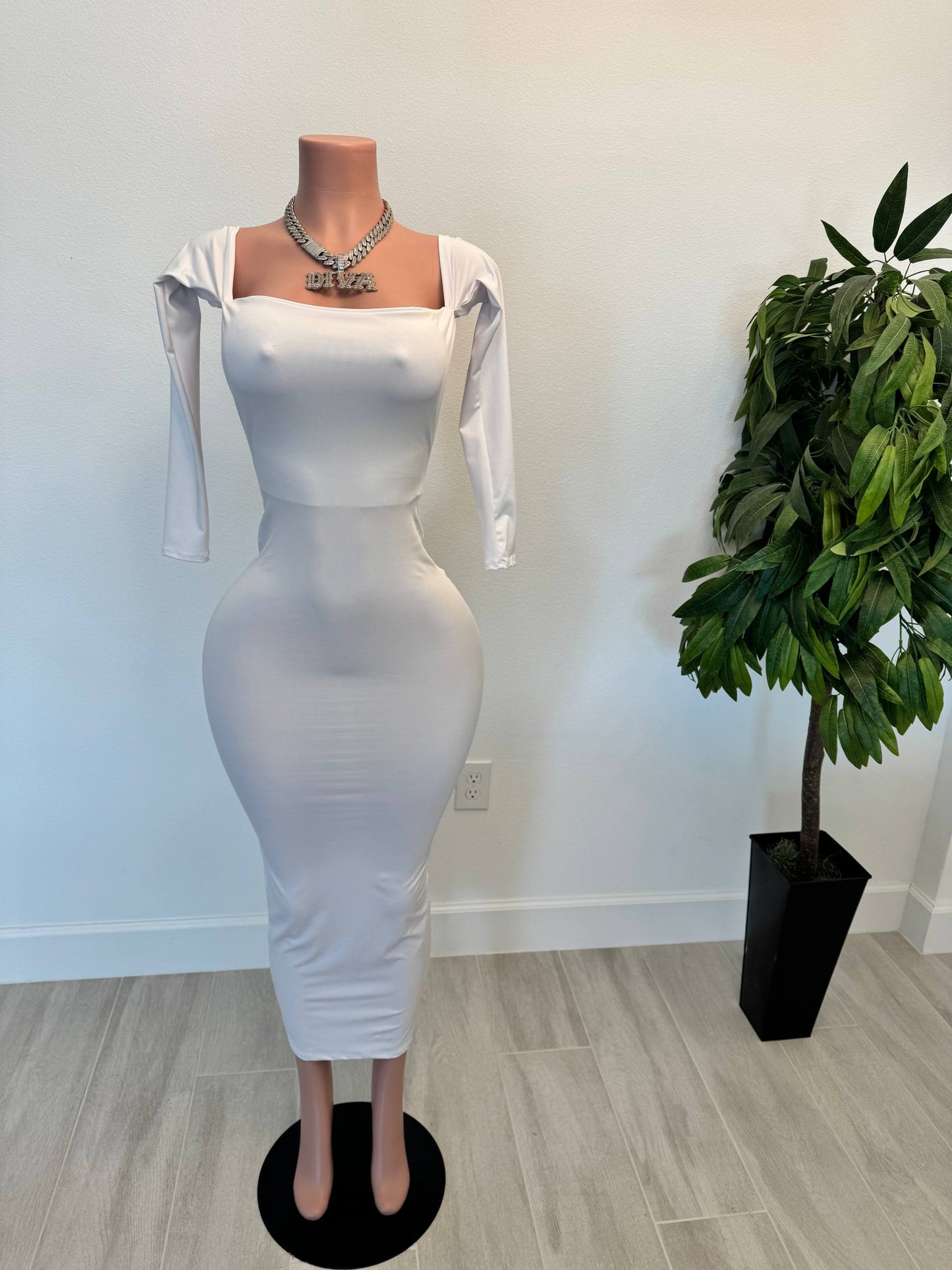 Pure Elegance Midi Dress